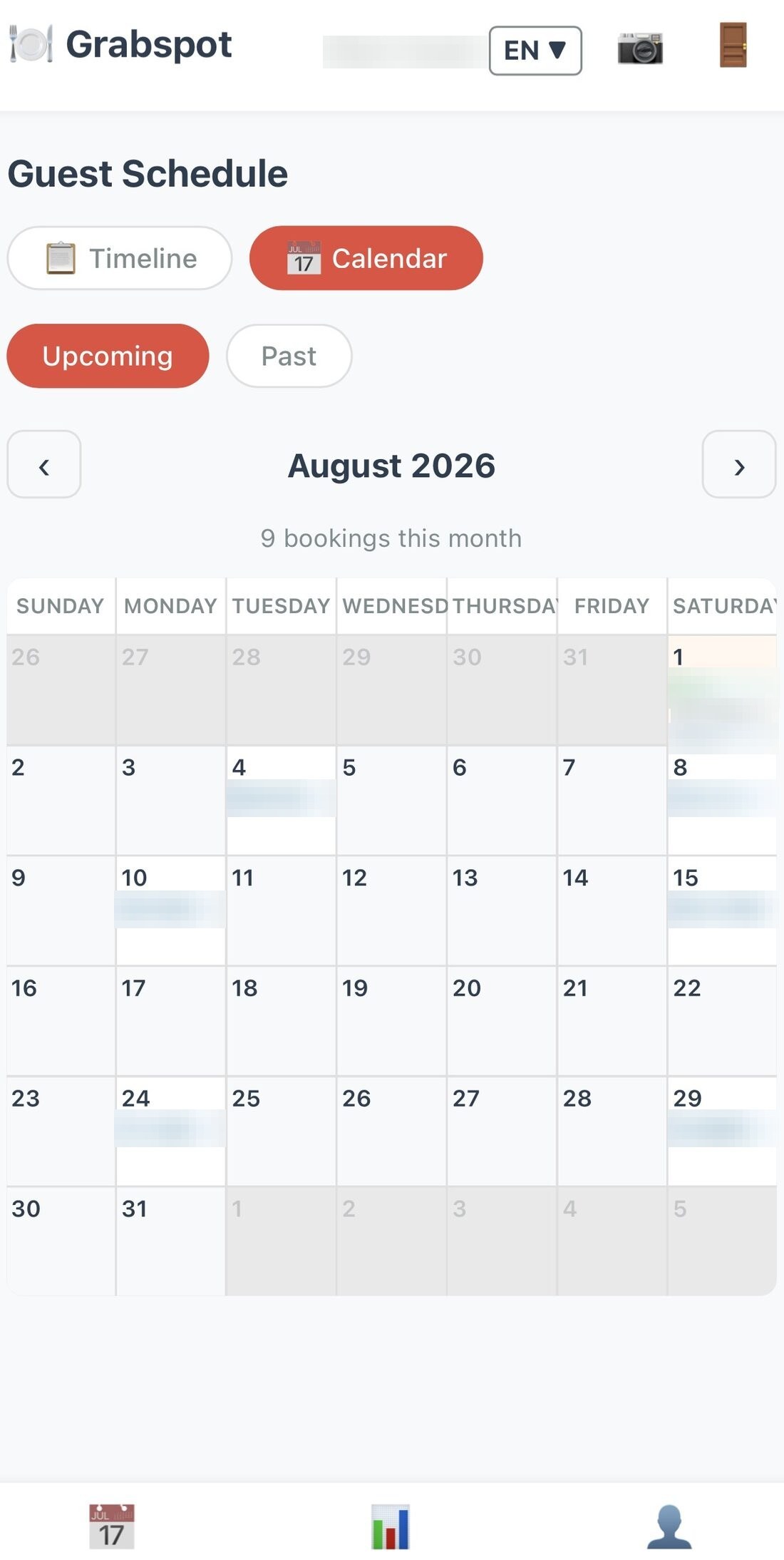 GrabSpot : vue calendrier de la campagne